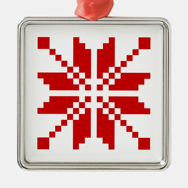 Xmas Snowflake Christmas Pattern Metal Tree Decoration (Front)