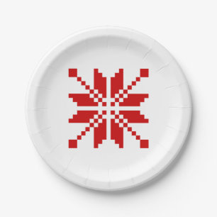 Xmas Snowflake Christmas Pattern Paper Plate