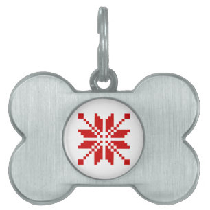 Xmas Snowflake Christmas Pattern Pet ID Tag