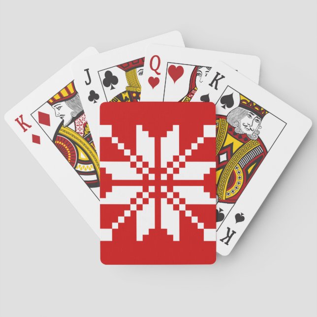 Xmas Snowflake Christmas Pattern Playing Cards (Back)