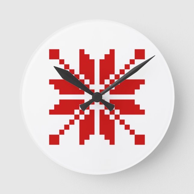 Xmas Snowflake Christmas Pattern Round Clock (Front)