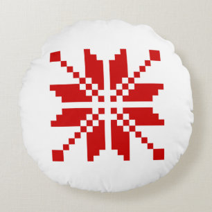 Xmas Snowflake Christmas Pattern Round Cushion
