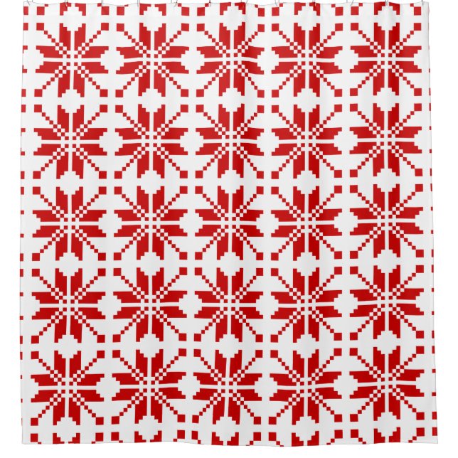 Xmas Snowflake Christmas Pattern Shower Curtain (Front)
