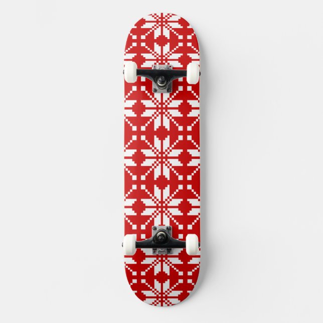 Xmas Snowflake Christmas Pattern Skateboard (Front)