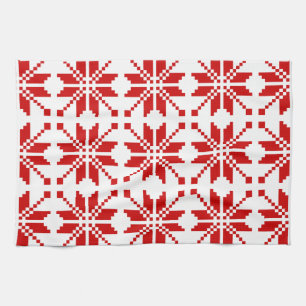 Xmas Snowflake Christmas Pattern Tea Towel