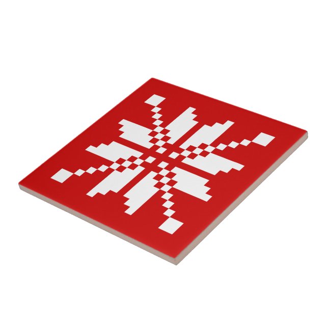 Xmas Snowflake Christmas Pattern Tile (Side)