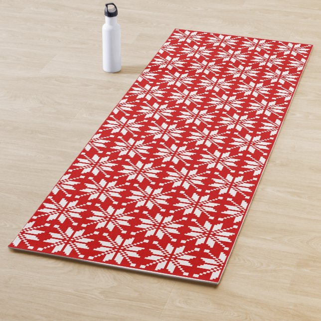 Xmas Snowflake Christmas Pattern Yoga Mat (In Situ)
