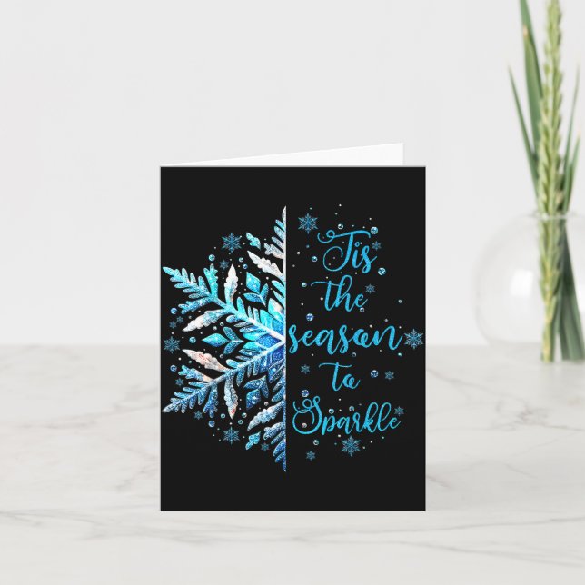 Xmas Snowflake Tis The Season Cozy Season Merry Ch Card (Front)