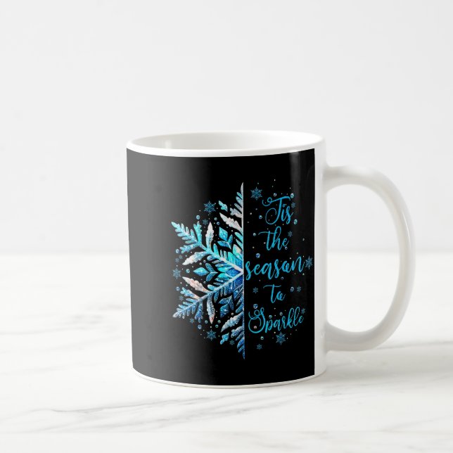 Xmas Snowflake Tis The Season Cozy Season Merry Ch Coffee Mug (Right)