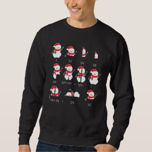 Xmas Snowman Santa Hat Fractions Math Teacher Chri Sweatshirt