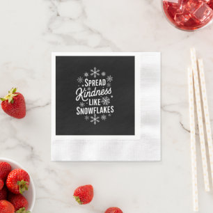 Xmas Spread Kindness Like Snowflakes Christmas Napkin