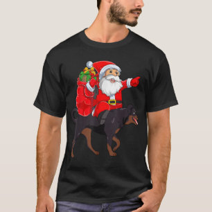 Xmas Squad Funny Santa Riding Rottweiler Dog Chris T-Shirt