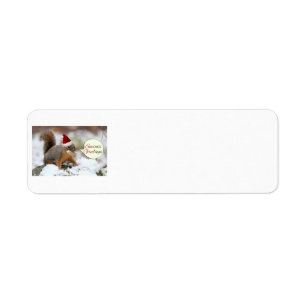Xmas Squirrel in Snow Return Address Label