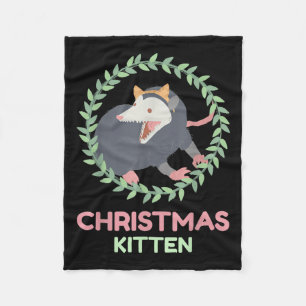 Xmas Ssum Kitten - Creepy Cute Pastel Goth Christm Fleece Blanket