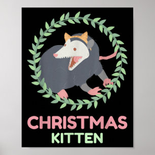Xmas Ssum Kitten - Creepy Cute Pastel Goth Christm Poster