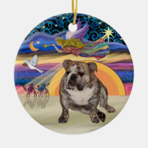 Xmas Star - English Bulldog 2 Ceramic Ornament
