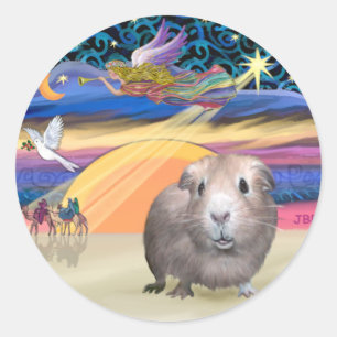 Xmas Star - Guinea Pig 2 Classic Round Sticker