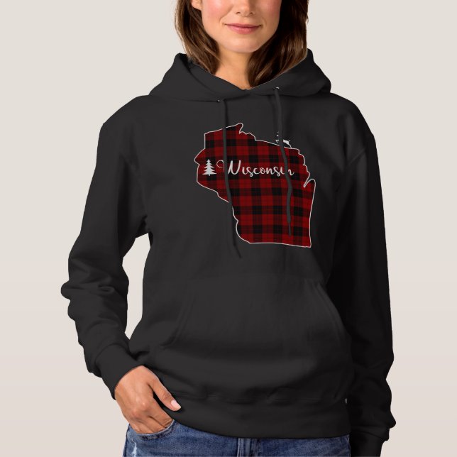 Xmas Stocking for Mum Red Plaid Deer Tree Wisconsi Hoodie (Front)