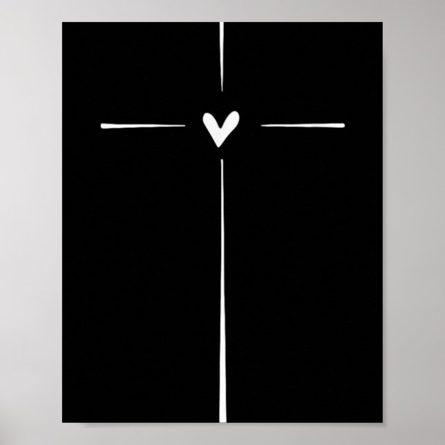Xmas Store Uni Modern Black Heart Religious  Poster (Front)