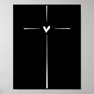 Xmas Store Uni Modern Black Heart Religious  Poster