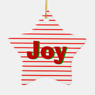 Xmas Stripe Ceramic Ornament