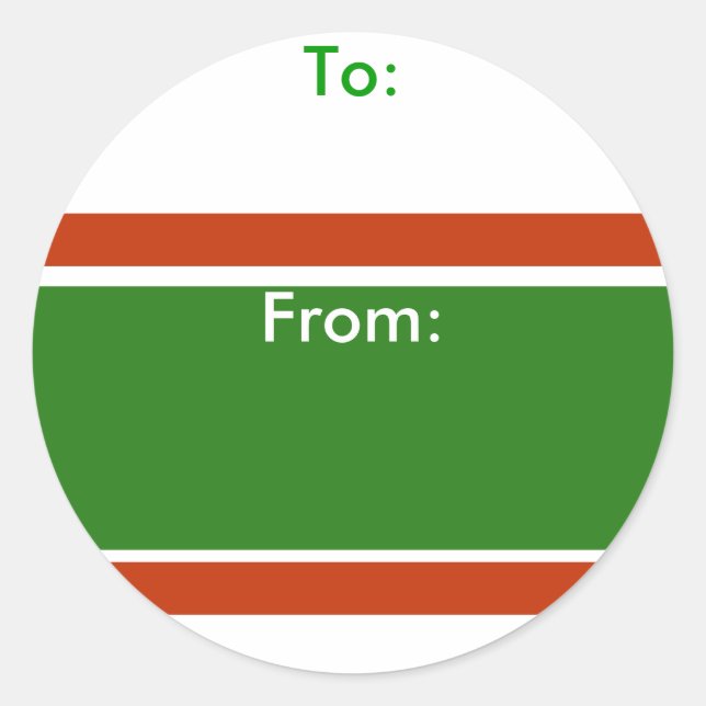 Xmas Stripe Holiday Gift Tag Stickers (Front)