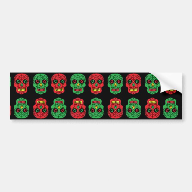Xmas Sugar Skulls Bumper Sticker (Front)