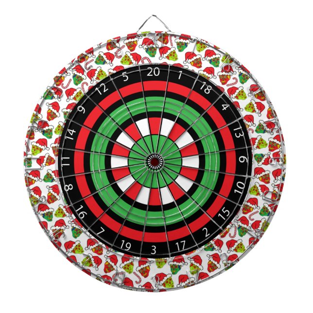 Xmas Sugar Skulls Dartboard (Front)