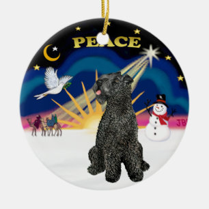 Xmas Sunrise- Kerry Blue Terrier Ceramic Ornament
