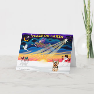 Xmas Sunrise - Yorkshire Terrier 17 Holiday Card
