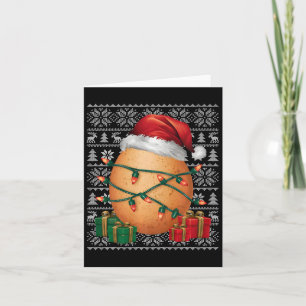 Xmas Sweater Style Ugly Fast Food Egg Christmas  Card