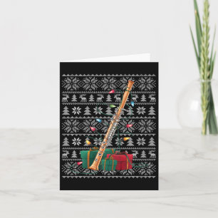 Xmas Sweater Style Ugly Musical Flute Christmas Card