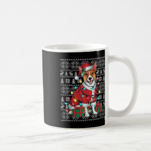 Xmas Sweater Style Ugly Santa Basenji Dog Christma Coffee Mug