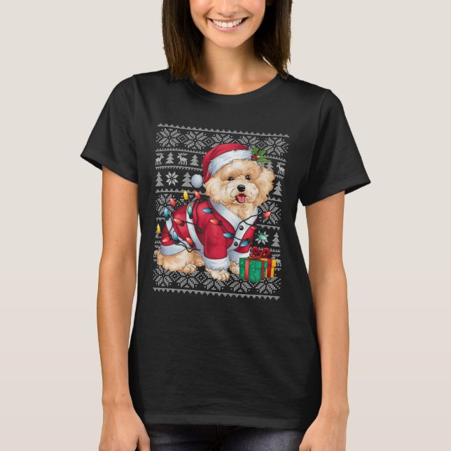 Xmas Sweater Style Ugly Santa Bichon Frise Dog Chr (Front)