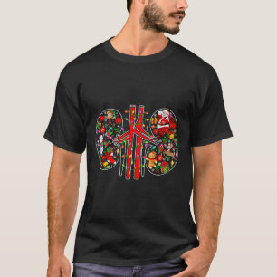 xmas symbols santa elf kidneys shape dialysis tech T-Shirt