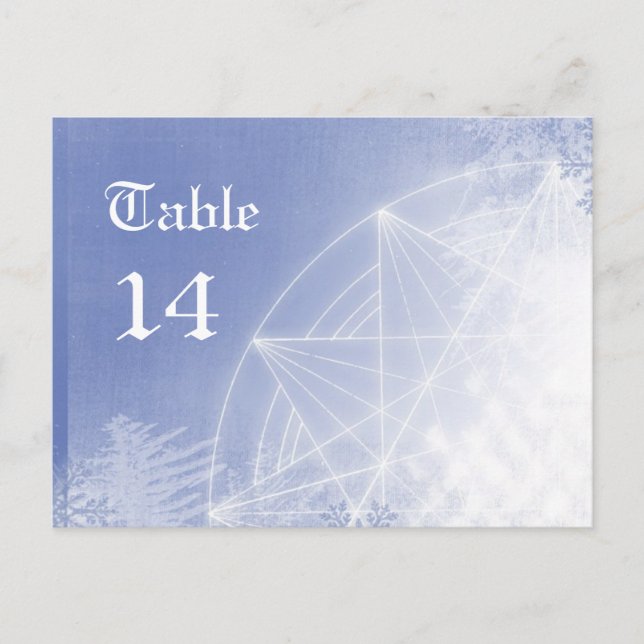 Xmas table numbers postcard (Front)