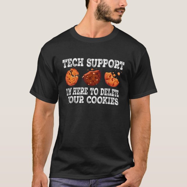 Xmas Tech Support Here To Delete Your Cookies Tech T-Shirt (Front)