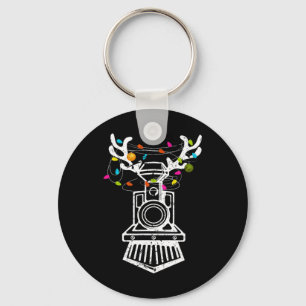 Xmas Train Reindeer Christmas Railroad Key Ring