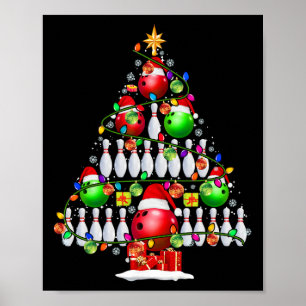 Xmas Tree Bowling Xmas Lights Santa Bowling Ll Pla Poster