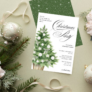 Xmas Tree Corporate Company Office Christmas Party Invitation