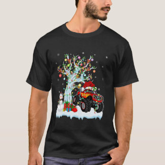 Xmas Tree Decoration Lighting Monster Truck Christ T-Shirt