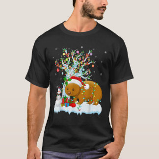 Xmas Tree Decoration Lighting Wombat Christmas  T-Shirt