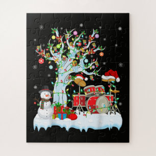 Xmas Tree Decoration Lights Musical Drum Christmas Jigsaw Puzzle