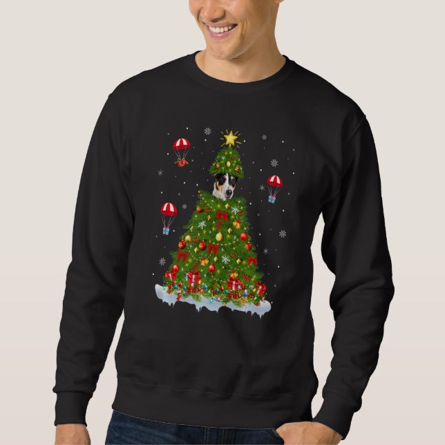 Xmas Tree Decorations Santa Wire Fox Terrier Dog C Sweatshirt (Front)