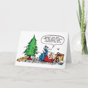 Xmas Tree Fight Holiday Card