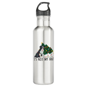 Xmas Tree It Is Not My Fault Border Collie Dog Chr 710 Ml Water Bottle
