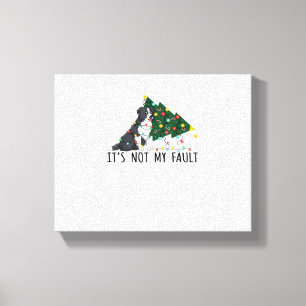 Xmas Tree It Is Not My Fault Border Collie Dog Chr Canvas Print