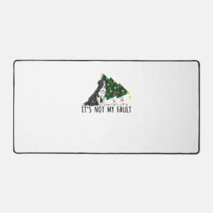 Xmas Tree It Is Not My Fault Border Collie Dog Chr Desk Mat