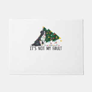 Xmas Tree It Is Not My Fault Border Collie Dog Chr Doormat