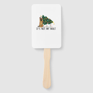 Xmas Tree It Is Not My Fault German Shepherd Dog C Hand Fan